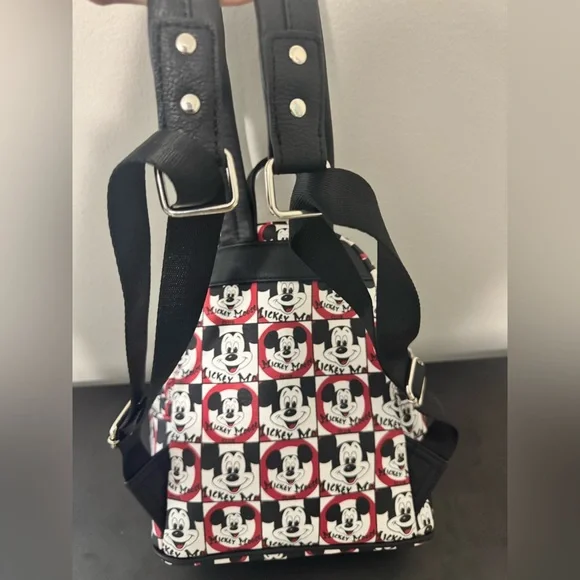 Disney Parks Loungefly Mickey Mouse Club White Black Red Mini Backpack - Picture 4 of 10